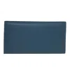 Ctm Leather Solid Color Checkbook Cover Wallet In Blue