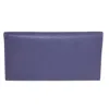 Ctm Leather Solid Color Checkbook Cover Wallet In Purple