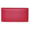 Ctm Leather Solid Color Checkbook Cover Wallet In Red