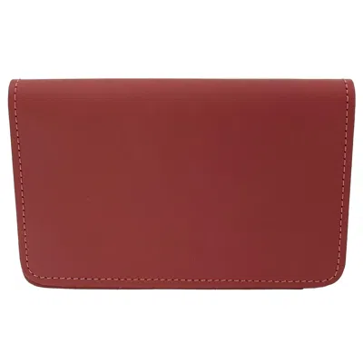 Ctm Leather Top Stub Checkbook Cover Wallet In Red