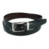Ctm Lizard Print Reversible Dress Belt In Black
