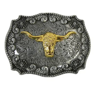 Ctm Longhorn Western Belt Buckle In Multi