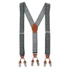 Ctm Men's 1.375 Inch Wide Aztec Print Y-back Double Clip-end Suspenders In Black