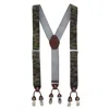 Ctm Men's 1.375 Inch Wide Camouflage Print Double Clip-end Suspenders In Brown