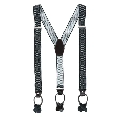 Ctm Men's 1.375 Inch Wide Dress Y-back Button-end Suspenders In Black