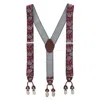 Ctm Men's 1.375 Inch Wide Paisley Print Double Clip-end Suspenders In White