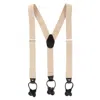 Ctm Men's 1.375 Inch Wide Solid Color Y-back Button-end Suspenders In Green