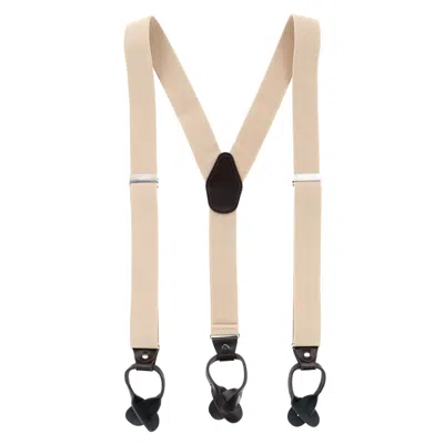 Ctm Men's 1.375 Inch Wide Solid Color Y-back Button-end Suspenders In Green