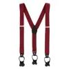 Ctm Men's 1.375 Inch Wide Solid Color Y-back Button-end Suspenders In Red
