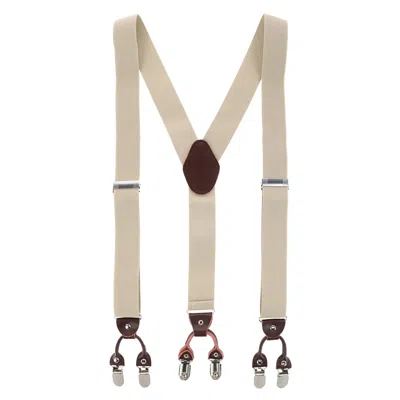 Ctm Men's 1.375 Inch Wide Solid Color Y-back Double Clip-end Suspenders In Green