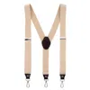 Ctm Men's 1.375 Inch Wide Suspender With Drop Tab Swivel Hook Ends In Beige