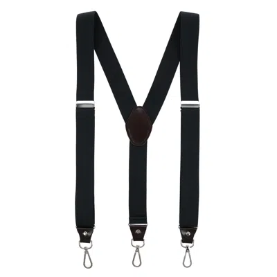 Ctm Men's 1.375 Inch Wide Suspender With Drop Tab Swivel Hook Ends In Black