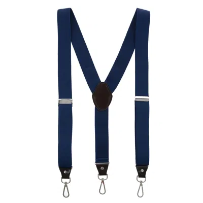 Ctm Men's 1.375 Inch Wide Suspender With Drop Tab Swivel Hook Ends In Blue