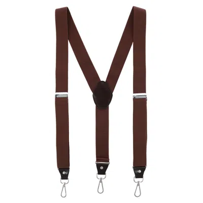 Ctm Men's 1.375 Inch Wide Suspender With Drop Tab Swivel Hook Ends In Brown
