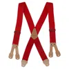 Ctm Men's 2 Inch Wide Non-elasticized Construction Button-end Suspenders In Red