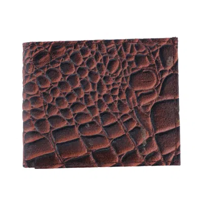 Ctm Men's Alligator Print Bifold Wallet In Brown