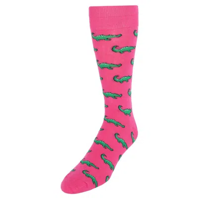 Ctm Men's Alligator Soft Novelty Socks (1 Pair) In Pink