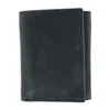 Ctm Men's American Bison Leather Rfid Trifold Wallet In Black