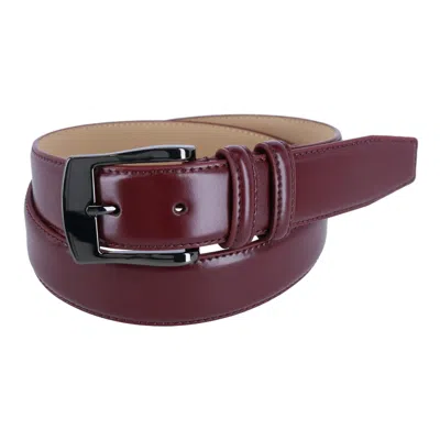 Ctm Men's Basic Dress Belt In Red