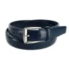 Ctm Men's Basic Leather Dress Belt In Blue