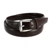 Ctm Men's Basic Leather Dress Belt In Brown