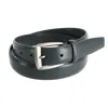Ctm Men's Basic Leather Dress Belt In Grey