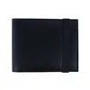Ctm Men's Bifold Wallet With Elastic Keeper Strap In Black