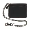 Ctm Men's Bifold Zip Around Chain Wallet With Interior Zip In Black