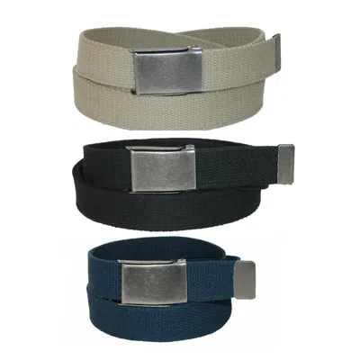 Ctm Men's Big & Tall Belt With Flip Top Nickel Buckle (pack Of 3) In Multi