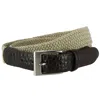 Ctm Men's Big & Tall Braided Elastic Stretch Belt With Croc Print End Tabs In Green