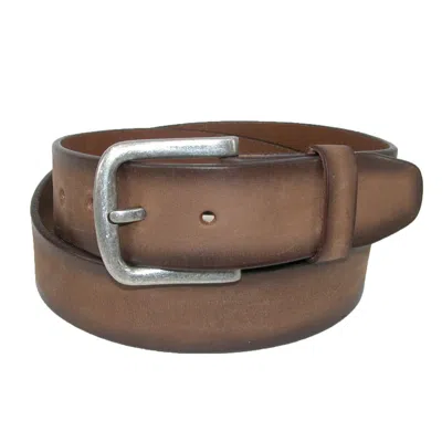Ctm Men's Big & Tall Burnished Leather Bridle Belt With Removable Buckle In Multi