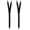 Ctm Men's Big & Tall Elastic 1 Inch Casual Y Split Sock Garter Shirt Stays In Black