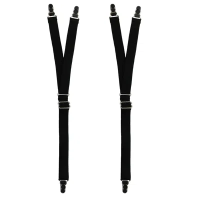 Ctm Men's Big & Tall Elastic 1 Inch Casual Y Split Sock Garter Shirt Stays In Black