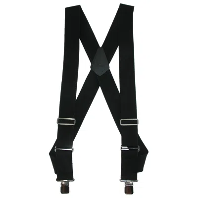 Ctm Men's Big & Tall Elastic Basic Trucker Side Clip Suspender In Black