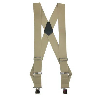 Ctm Men's Big & Tall Elastic Basic Trucker Side Clip Suspender In Green