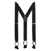 Ctm Men's Big & Tall Elastic Button End Dress Suspenders With Silver Hardware In Black