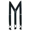 Ctm Men's Big & Tall Elastic Button End Dress Suspenders With Silver Hardware In Blue