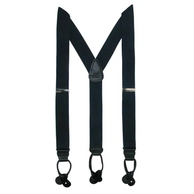 Ctm Men's Big & Tall Elastic Button End Dress Suspenders With Silver Hardware In Blue