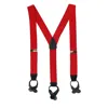 Ctm Men's Big & Tall Elastic Button End Suspenders In Red
