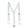 Ctm Men's Big & Tall Elastic Button End Suspenders In White
