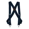Ctm Men's Big & Tall Elastic Side Clip Metal Swivel Hook Trucker Suspenders In Blue