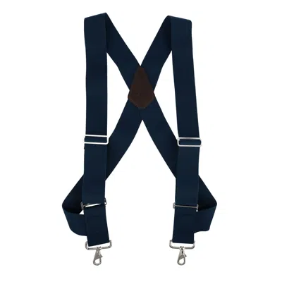 Ctm Men's Big & Tall Elastic Side Clip Metal Swivel Hook Trucker Suspenders In Blue