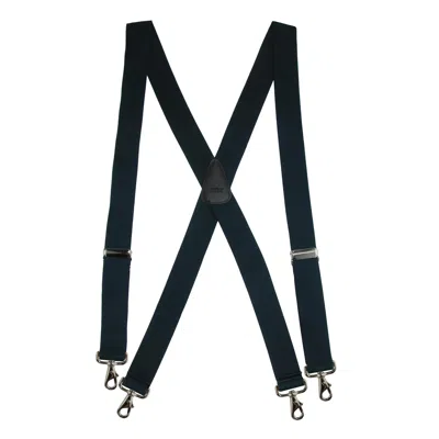 Ctm Men's Big & Tall Elastic Solid Color X-back Suspender With Swivel Hook Ends In Blue