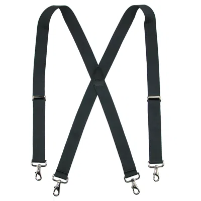 Ctm Men's Big & Tall Elastic Solid Color X-back Suspender With Swivel Hook Ends In Grey