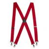 Ctm Men's Big & Tall Elastic Solid Color X-back Suspender With Swivel Hook Ends In Red