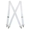 Ctm Men's Big & Tall Elastic Solid Color X-back Suspender With Swivel Hook Ends In White