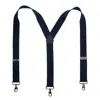 Ctm Men's Elastic Solid Color Suspender With Metal Swivel Hook Clip End In Blue