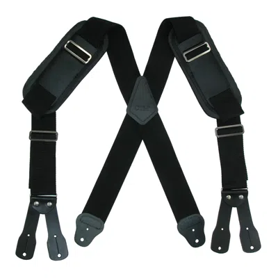 Ctm Men's Big & Tall Elastic Work Button-end Suspenders In Black