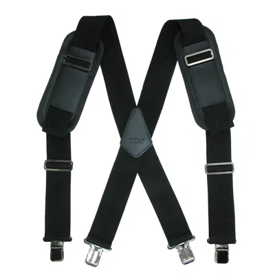 Ctm Men's Big & Tall Elastic Work Clip-end Suspenders In Black