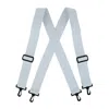 Ctm Men's Big & Tall Elastic X-back Suspenders With Plastic Hook Ends In White